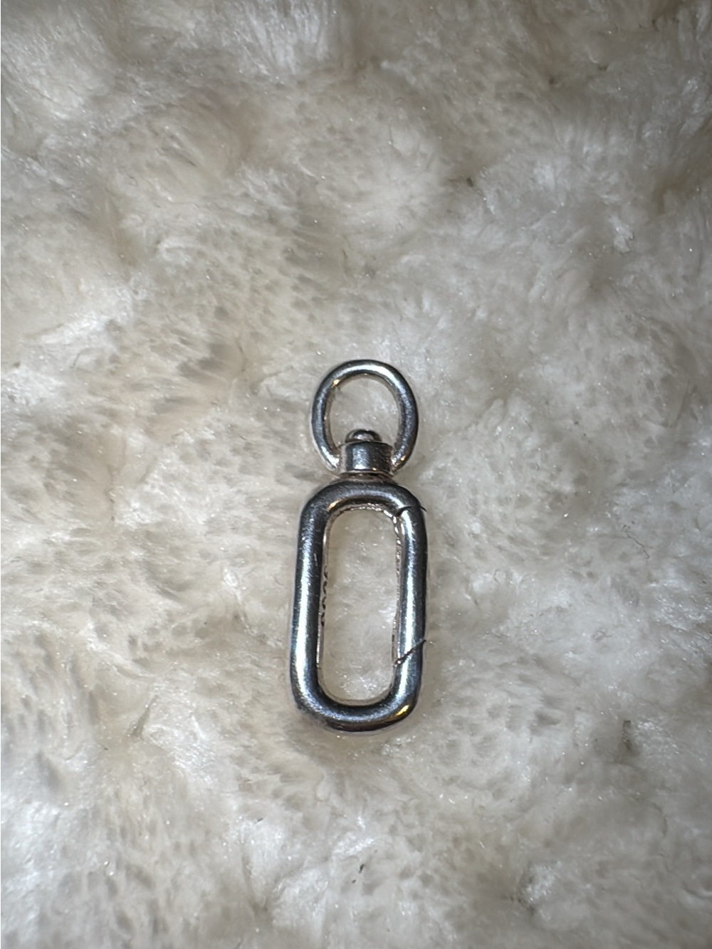 Sterling Silver Swivel Carabiner Connector Pendant - Women Jewelry